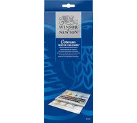 Winsor & Newton Cotman Watercolour, set da studio, 45 acquerelli e 1 pennello