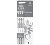Winsor & Newton Fine Liner Nero - Set di 5 Fine Liner Neri con Punte 0.1 - 0.3 - 0.5 - 0.8 - 1.0 mm