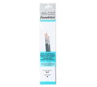 Winsor&Newton - Foundation 3 Pennelli Acquarello - Round 3,5 - Flat 1