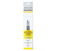 Winsor&Newton - Foundation 3 Pennelli Acrilico - Round 2 - Flat 2 - Filbert 4