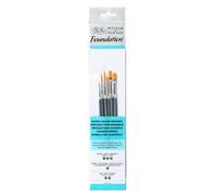 Winsor&Newton - Foundation 6 Pennelli Acquarello - Round 1,5,6 - Filbert 2 - Flat 3,4