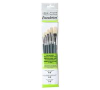 Winsor&Newton - Foundation 6 Pennelli Olio - Round 3,6 - Filbert 3,6 - Flat 10,14