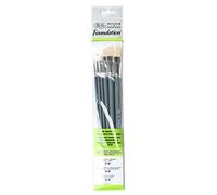 Winsor&Newton - Foundation 6 Pennello Olio - Round 3,6 - Filbert 3,6 - Flat 10,14