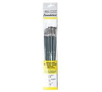 Winsor&Newton Foundation Pennelli Acrilico, Set di 6, Legno, Multicolore, 7 x 1 x 4,3 cm