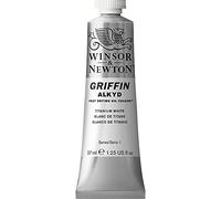 Winsor & Newton 8840493 Griffin Alkyd vernice ad olio a rapida essiccazione tubo da 37 ml, a base di pigmenti di alta qualità, resistente alla luce - Bianco di titanio