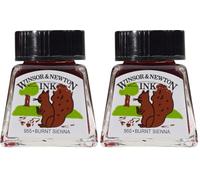 Winsor & Newton Inchiostro di China 14 ml - Terra di Siena Bruciata (Confezione da 2)