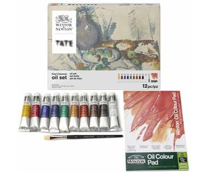 WINSOR & NEWTON PAUL CEZANNE OIL SET TATE COLLECTION KIT COLORI A OLIO 12 PEZZI