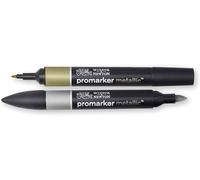 Winsor & Newton Pennarello Grafico, Oro & Argento, Set da 2 pezzi, 2 unità