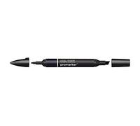 Winsor & Newton ProMarker 0203383 - Pennarello professionale per layout - 2 punte, fine e largo per disegni, design e layout - nero blu