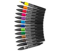 Winsor & Newton Brush Marker - 12 Pennarelli Toni Vibranti pantone