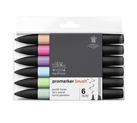 Winsor & Newton Brush Marker - 6 Pennarelli Toni Pastello pantone