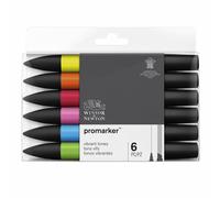 Winsor & Newton ProMarker Doppia Punta Grafico Evidenziatori Vibrante Set Da 6