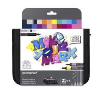 Winsor & Newton Promarker & Fineliner - Set di Pennarelli per Calligrafia Moderna, Astuccio da 26 pezzi