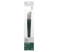 Winsor & Newton Set 3 Pennelli Winton Manico Lungo - Piatti Corti N°2, 4, 8