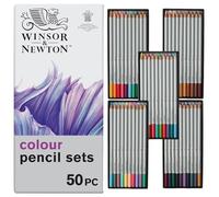 Winsor & Newton Studio Collection - Set di 50 matite di colori vivaci in astuccio metallico, infrangibili, matite colorate per adulti e artisti