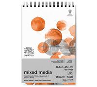 Winsor & Newton Tecniche Miste Blocco a Spirale 250 g - 17.8 x 25.4 cm - 30 Fogli