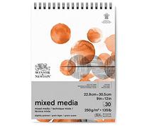 Winsor & Newton Tecniche Miste Blocco a Spirale 250 g - 22.9 x 30.5 cm - 30 Fogli