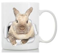 Winston & Bear Rascally Rabbit Mug - Divertente tazza da caffè coniglietto - tazza pasquale - regalo perfetto coniglietto - tazza da tè carino coniglio (425 g)