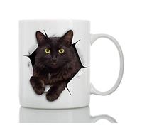 Winston & Bear Tazza Gatto Nero - Tazza da Caffè in Ceramica soggetto Gatto Nero - Il Regalo Perfetto con soggetto Gatto Nero - Tazza da Caffè Adorabile e Simpatica per Amanti dei Gatti (330 grammi)