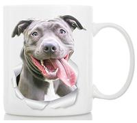 Winston & Bear Tazza Pit Bull Felice Mug - Pitbull Tazza da Caffè in Ceramica - American Bully Regalo Perfetto - Divertente e Carino Pit Bull Dog Tazza da Caffè per gli Amanti dei Cani