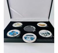 Winston Churchill - Never Surrender x5 Argento Placcato Coin Set IN Un