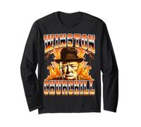 Winston Churchill Stile Bootleg Britannico Anni '90 Maglia a Manica