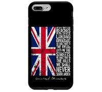 Winston Churchill We Shall Never Surrender, bandiera britannica invecchiata Custodia per iPhone 7 Plus/8 Plus