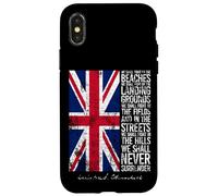 Winston Churchill We Shall Never Surrender, bandiera britannica invecchiata Custodia per iPhone X/XS