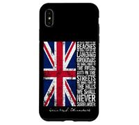 Winston Churchill We Shall Never Surrender, bandiera britannica invecchiata Custodia per iPhone XS Max