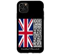 Winston Churchill We Shall Never Surrender - Bandiera del Regno Unito Custodia per iPhone 11 Pro Max