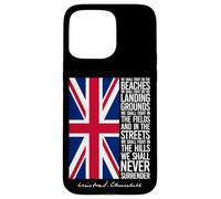 Winston Churchill We Shall Never Surrender - Bandiera del Regno Unito Custodia per iPhone 15 Pro Max