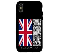 Winston Churchill We Shall Never Surrender - Bandiera del Regno Unito Custodia per iPhone X/XS