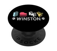 Winston Nome cane personalizzato Winston Pet Lover PopSockets PopGrip Adesivo