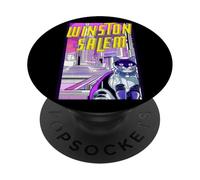 Winston-Salem Gatto Anime Paesaggio Urbano North Carolina PopSockets PopGrip Adesivo