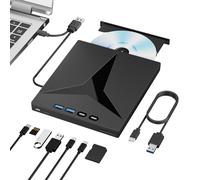 wintale Unità CD/DVD esterna 7 in 1 per laptop, lettore CD esterno USB | Plug & Play Multifunzionale USB CD/DVD Unità esterna per Windows Mac Linux, masterizzatore CD per computer portatile con