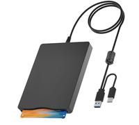 wintale Unità floppy USB da 3,5" esterna floppy disk da 1,44 MB Slim Plug and Play FDD Drive per PC Windows
