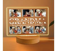 Wintarn Regalo personalizzato per nonna, regalo di compleanno per nonna, con luce notturna in 7 colori, in acrilico, per festa della mamma, regalo per la nonna da parte dei nipoti