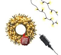 Wintem - 1000 Luci LED Bianche Calde Natalizie 100m per Albero di Natale e Decorazioni da Esterno - Illuminazione Omogenea, Montaggio Facile e Uso Sicuro per Interni ed Esterni