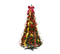 Wintem - Albero Slim di Natale Richiudibile 150 cm con 100 Luci LED Calde Integrate, Design Salvaspazio, Montaggio Rapido e Facile da Riporre, Ideale per Decorazioni Natalizie Eleganti