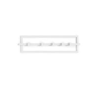 Wintem Appendiabiti da Parete 5 Ganci in Acciaio Bianco 53x6x15cm - Salvaspazio Ideale per Appendere Giacche o Cappotti in Camera o ingresso - Capacità di Carico Fino 2,2kg per Gancio