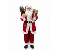 Wintem - Babbo Natale in Piedi 110 cm con Abito Rosso Tradizionale e Dettagli Realistici, Pronto all’Uso per Addobbare Casa e Creare Magia Festiva