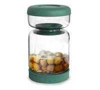Wintem - Barattolo Vetro con Coperchio Ermetico da 1L per Sottaceti e Conserve, con Filtro a Ribalta, Design a Clessidra, Lavabile in Lavastoviglie, Ideale per Fermentati e Verdure
