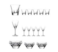 Wintem - Bicchieri Acqua Vetro, Calici Vino e Porta Candele da Tavolo | Set Fusion 15 Pezzi Moderno in Vetro per Aperitivi, Cene Eleganti e Decorazione della Tavola