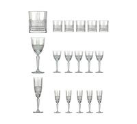 Wintem - Bicchieri acqua vetro, calici vino, flute vetro per brindisi e aperitivo - Set Brillante 18 Pezzi elegante per tavola raffinata, lavabile in lavastoviglie
