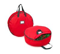 Wintem - Borsa per Ghirlanda Natalizia Ø76 cm in Tessuto Oxford Impermeabile con Zip Rinforzata, Manici e Etichetta - Protegge e Organizza la tua Ghirlanda di Natale con Cura e Stile