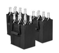 Wintem - Borse Porta Bottiglie di Vino Set da 3 con 6 Scomparti, Manico Rinforzato e Tessuto Oxford Impermeabile