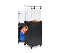 Wintem Caminetto a Gas da Esterno Nero con Accensione Piezoelettrica e Roccia