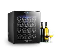 Wintem Cantinetta Vino Doppia Temperatura per 16 Bottiglie 48L - Mini Frigo Bar Refrigerato con Illuminazione LED, Silenzioso, Regolazione 12-18°C - Wooler12 Design Moderno