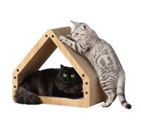 Wintem - Casa Tiragraffi per Gatti con Rifugio Interno e Superficie in Cartone Ondulato Resistente, Design Moderno Salvaspazio 50x30x42 cm, Ideale per Gioco Quotidiano e Relax Sicuro fino a 10 kg