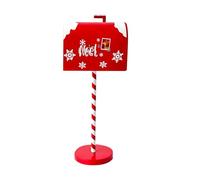 Wintem - Cassetta Postale Americana Natalizia con Piantana Decorativa per Decorazioni Natalizie, Apertura Frontale, Vano Lettere per Messaggi e Dolcetti, Design Iconico Bianco Rosso